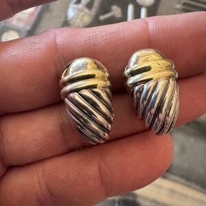 David Yurman used Elegant Two-Tone Silver and Gold Earrings